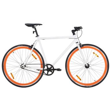 Fixed Gear Fiets Wit/Oranje - 51cm | Tweede Kansje | OP = OP beschikbaar voor biedingen