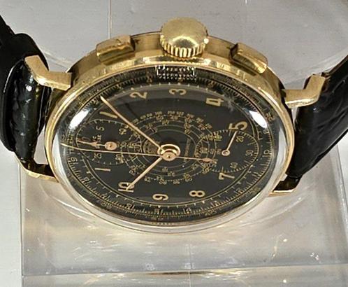 B.W.C. SUISSE - 14K Gold Chronograph - Kaliber Venus 170 -, Handtassen en Accessoires, Horloges | Heren