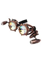 Goggles Steampunk Bril Studs Led Lampjes Koper Montuur Calei, Ophalen of Verzenden