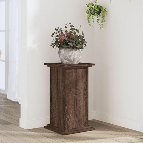 vidaXL Plantenstandaard 33x33x60 cm bewerkt hout bruin, Tuin en Terras, Bloembakken en Plantenbakken, Nieuw, Verzenden