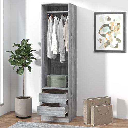 vidaXL Kledingkast met lades 50x50x200 cm bewerkt hout grijs, Huis en Inrichting, Kasten | Kleerkasten, Nieuw, Verzenden
