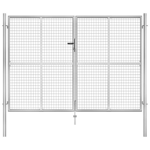 vidaXL Tuinpoort gegalvaniseerd staal 306x175 cm zilver, Tuin en Terras, Tuinpoorten, Nieuw, Verzenden