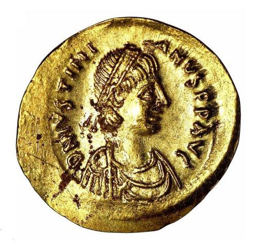 Byzantijnse Rijk. Justinianus I (527-565 n.Chr.). Semissis, Postzegels en Munten, Munten | Europa | Niet-Euromunten