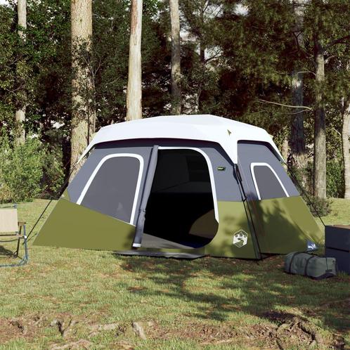 vidaXL Tent met LED 6-persoons snelontgrendeling lichtgroen, Caravanes & Camping, Tentes, Envoi