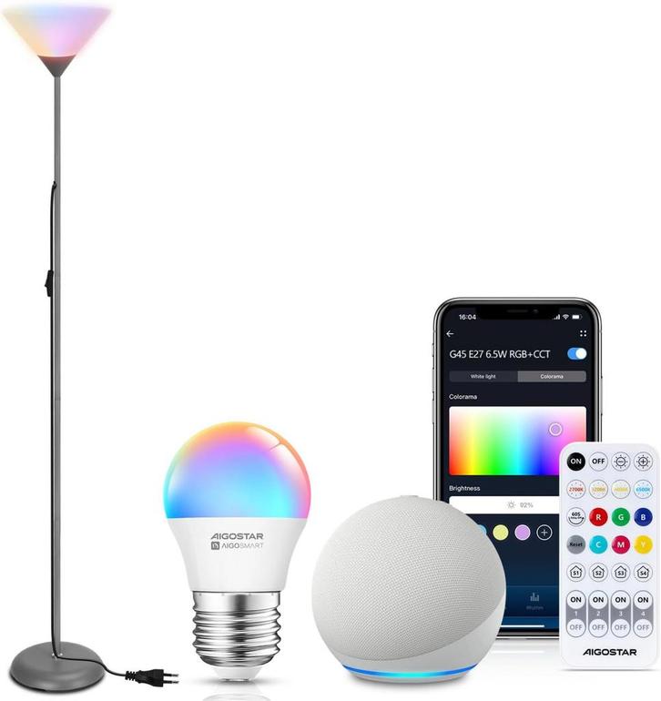 Aigostar Led-vloerlamp voor de woonkamer, incl. Bluetooth me, Huis en Inrichting, Overige Huis en Inrichting, Verzenden