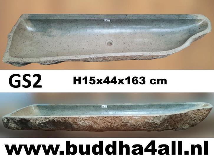 Rechte achterkant waskommen / troggen, tweepersoons wasbak, Doe-het-zelf en Bouw, Sanitair, Wastafel, Nieuw, Steen, Ophalen of Verzenden