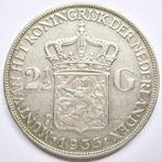 Nederland. Wilhelmina. 2 1/2 Gulden 1933 - Grof Haar (Zonder