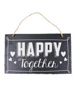 Leisteen Bordje Happy Together 25cm, Verzenden, Nieuw