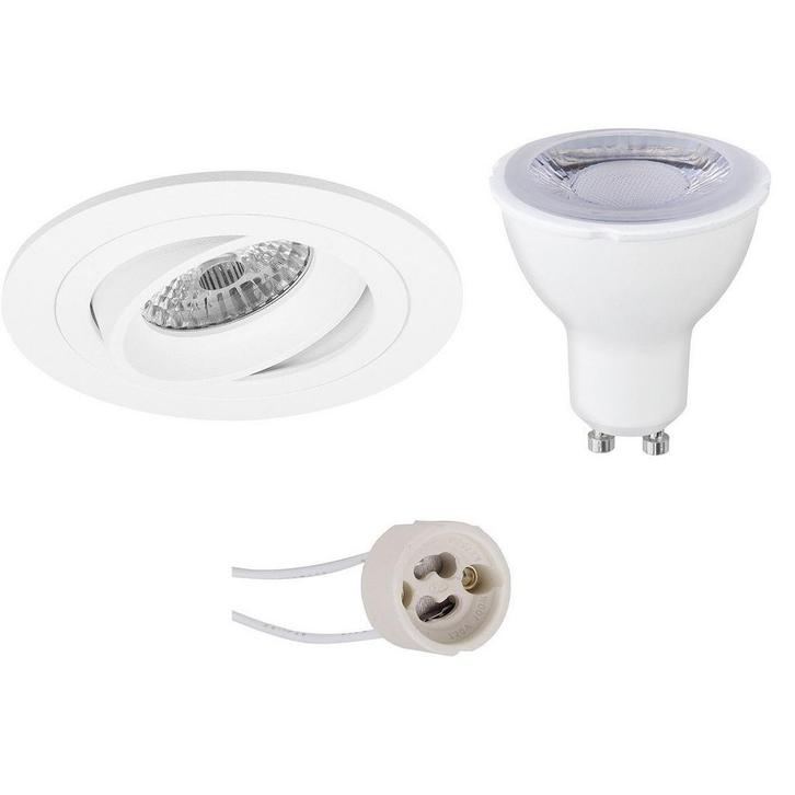 LED Spot Set 6W - Pragmi Alpin Pro Kantelbare Ronde Inbouwsp, Huis en Inrichting, Lampen | Spots, Nieuw, Verzenden