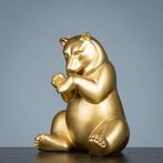 Figuur - Goudkleurige beer - polystone