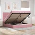 vidaXL Ottoman bed met matrassen 160x200cm fluweel roze, Verzenden, Nieuw