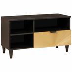 vidaXL TV Kast Zwart en Goud 80 x 33 x 46 cm massief, Huis en Inrichting, Verzenden, Nieuw