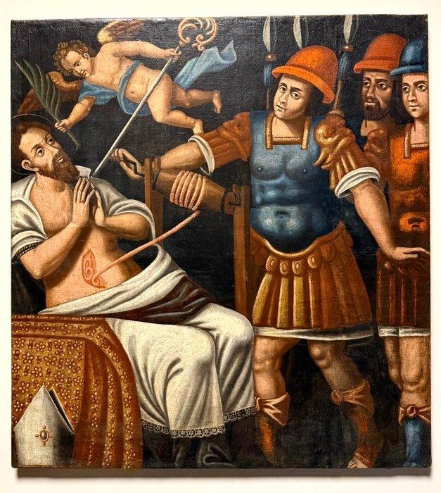 Scuola Cusqueña (XVII-XVIII) - Il Martirio di Sant’Erasmo, Antiek en Kunst, Kunst | Schilderijen | Klassiek