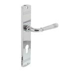 Deurklink Helena op schild cilindergat 72mm chroom, Ophalen of Verzenden, Nieuw, Chroom, Klink of Kruk