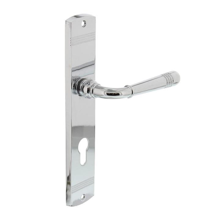 Deurklink Helena op schild cilindergat 72mm chroom, Doe-het-zelf en Bouw, Hang- en Sluitwerk, Klink of Kruk, Nieuw, Chroom, Ophalen of Verzenden