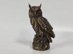 Beeld, Bronze owl sculpture - 15 cm - Legering, Messing, Antiek en Kunst