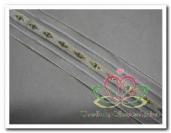 Lint Organza Wit met gouddraad / m Lint Organza Wi, Hobby en Vrije tijd, Knutselen, Nieuw
