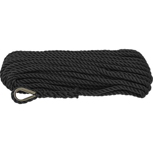 10mm x 40m Ankerlijn met Oog 3-Strengs Polyester Zwart, Sports nautiques & Bateaux, Accessoires & Entretien, Enlèvement ou Envoi