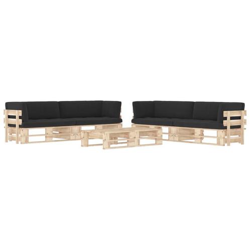 vidaXL 6-delige Loungeset pallet met kussens geïmpregneerd, Tuin en Terras, Tuinsets en Loungesets, Loungeset, Nieuw, Verzenden