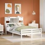 vidaXL Bed met boekenkast zonder matras grenenhout wit, Huis en Inrichting, Verzenden, Nieuw