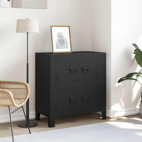vidaXL Opbergkast industrieel 75x40x80 cm staal zwart, Huis en Inrichting, Kasten | Overige, Nieuw, Verzenden