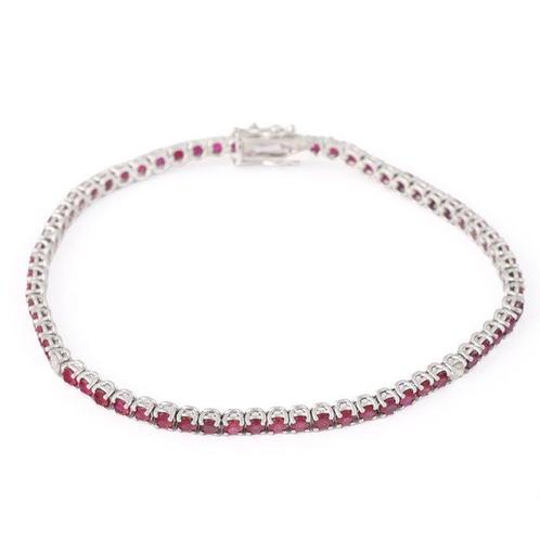 Zonder Minimumprijs - Tennis armband - 18 karaat Witgoud -, Handtassen en Accessoires, Antieke sieraden