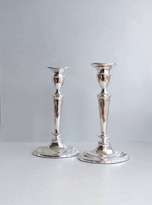 Kandelaar (2) - Verzilverd - Verzilverde kandelaars, Antiquités & Art, Antiquités | Meubles | Tables