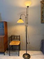 Staande lamp - Messing, Glas - Verstelbaar tot 200 cm!, Antiek en Kunst, Curiosa en Brocante