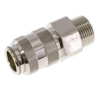 Laiton nickelé Coupleur pneumatique DN 15 Douille G 1 pouce, Verzenden