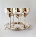 Ontbijtservies - Set of 5 Silver Plated Wine Goblets with, Antiek en Kunst, Antiek | Meubels | Tafels