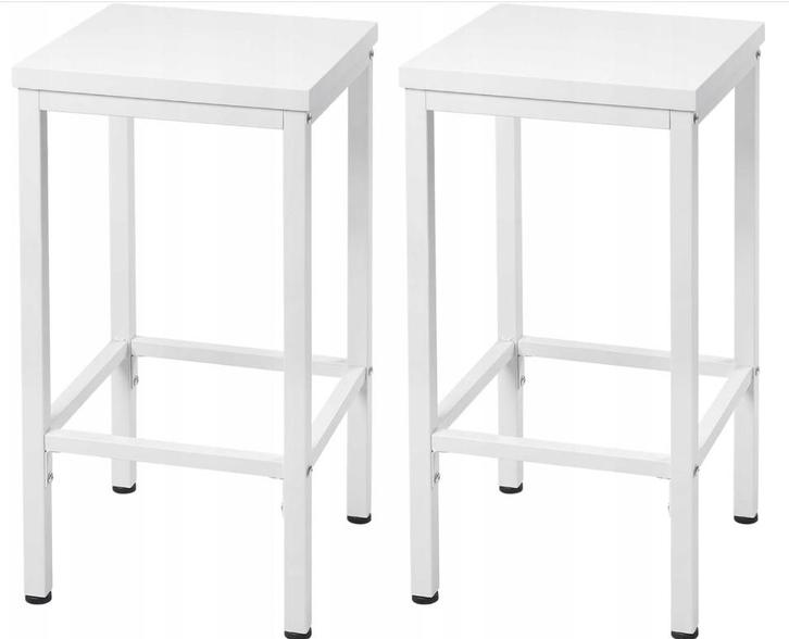 2x barkruk - metalen poten houten zitvlak - wit - hoogte 65, Huis en Inrichting, Barkrukken, Verzenden