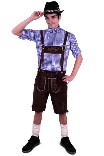 Korte Lederhosen Bruin Echt Leer 58 XL Oktoberfest Suede Tir beschikbaar voor biedingen