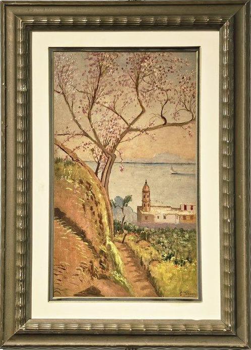 Gaetano Jerace (1860-1940) - Capri da Marechiaro, Antiek en Kunst, Kunst | Schilderijen | Klassiek