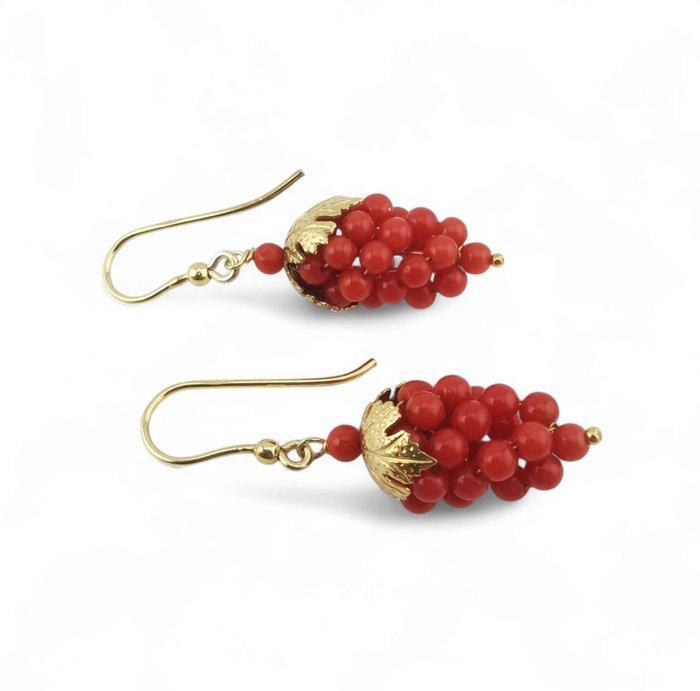 Corail - Argent - Boucles doreilles - Grappillons de raisin, Collections, Minéraux & Fossiles