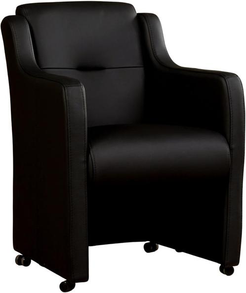 Zwarte leren landelijke eetkamerfauteuil - Toledo Leer Nero, Huis en Inrichting, Stoelen, Overige kleuren, Eén, Nieuw, Leer, Ophalen of Verzenden