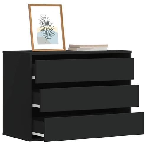 vidaXL Ladekast 80x41x58 cm bewerkt hout zwart, Huis en Inrichting, Kasten | Overige, Nieuw, Verzenden