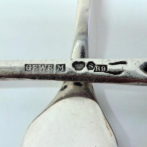 GEWE, Sweden - Fourchette à gâteau (6) - Rose - Argent, Antiek en Kunst, Antiek | Zilver en Goud