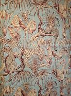 Exclusief stof in Boheemse stijl met een jaguar en, Antiek en Kunst