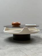 Table basse - Bois, Verre, Fiberlite - Lère spatiale, Antiquités & Art