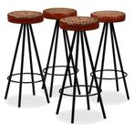 vidaXL Tabourets de bar lot de 4 cuir véritable, Verzenden, Neuf