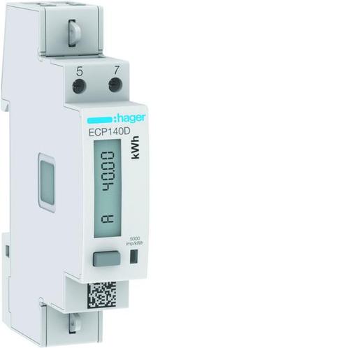 Hager Elektriciteitsmeter - ECP140D, Doe-het-zelf en Bouw, Elektriciteit en Kabels, Verzenden