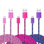 iPhone/iPad/iPod Lightning USB Oplaadkabel Gevlochten Nylon, Télécoms, Téléphonie mobile | Chargeurs pour téléphone, Verzenden