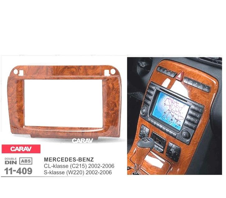 Facade Autoradio Bois Haute Brillance 2 Din Pour Mercedes Cl, Auto diversen, Autoradio's, Verzenden