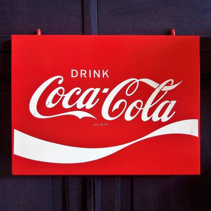 Coca-Cola, 80s Machine Part - Reclamebord - Staal, Antiek en Kunst, Antiek | Wandborden en Tegels