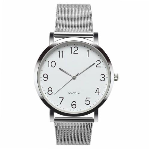 Fako® - Horloge - Mesh - Staal - Ø 40mm - Zilverkleurig, Handtassen en Accessoires, Horloges | Dames, Verzenden