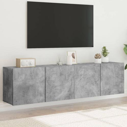 vidaXL Tv-meubels 2 st wandgemonteerd 80x30x41 cm betongrijs, Huis en Inrichting, Kasten |Televisiemeubels, Nieuw, Verzenden