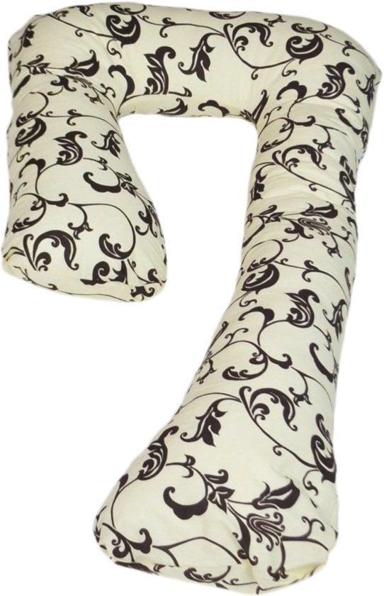 Zwangerschapskussen 100% katoen 235 cm crème met bruine b.., Kinderen en Baby's, Babyvoeding en Toebehoren, Nieuw, Ophalen of Verzenden