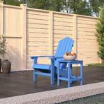 vidaXL Chaise de jardin Adirondack avec table PEHD Bleu, Jardin & Terrasse, Neuf, Verzenden