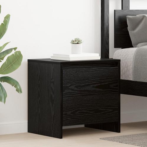 vidaXL Nachtkastje Zwart eiken 45 x 34 x 44.5 cm Bewerkt, Huis en Inrichting, Slaapkamer | Nachtkastjes, Nieuw, Verzenden