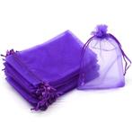 Fako Bijoux® - Organza Zakjes - 9x12cm - Donkerpaars - 100, Verzenden, Nieuw